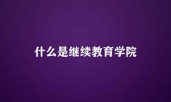 什么是继续教育学院