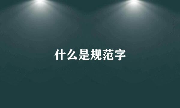 什么是规范字