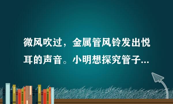 微风吹过，金属管风铃发出悦耳的声音。小明想探究管子发出声音的频率与长度、直径的关系。他选取了材料与管壁厚度都相同、长度和直径都不同的三根直管，将它们用细线悬挂，敲击后，测出各自发出声音的频率，数据来自如下表：(1)用刻度尺测量1号管长度如图所示，读数是_____cm(2)三根管中音调最360问答低的是______