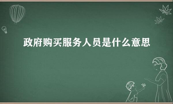 政府购买服务人员是什么意思