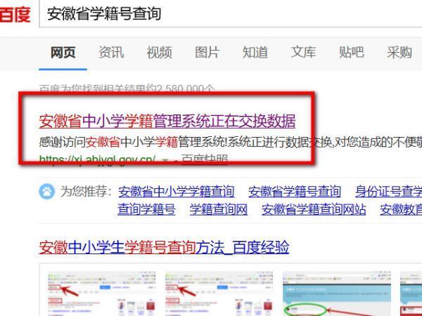 安徽省中小学生学籍怎么在网上查询