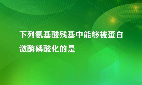 下列氨基酸残基中能够被蛋白激酶磷酸化的是