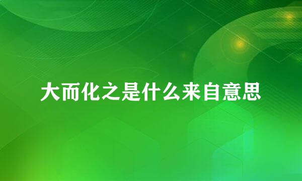 大而化之是什么来自意思