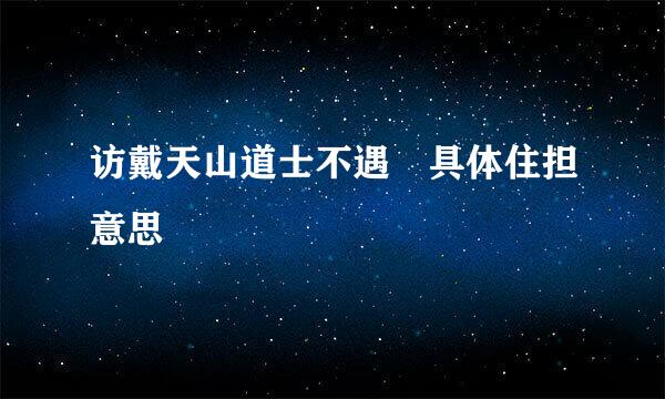 访戴天山道士不遇 具体住担意思