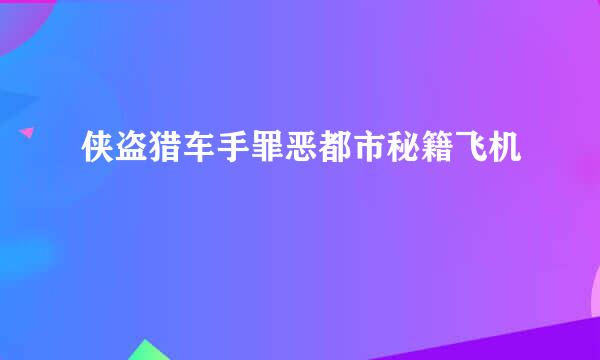 侠盗猎车手罪恶都市秘籍飞机