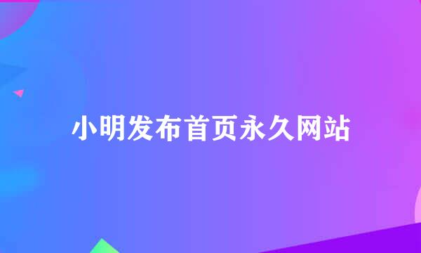 小明发布首页永久网站