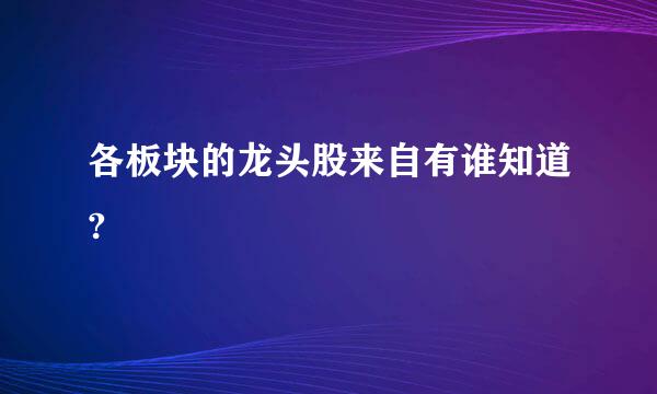 各板块的龙头股来自有谁知道?