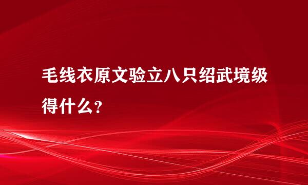 毛线衣原文验立八只绍武境级得什么？