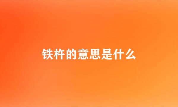 铁杵的意思是什么