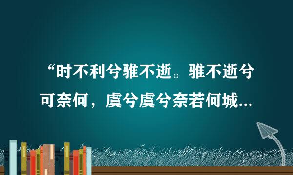 “时不利兮骓不逝。骓不逝兮可奈何，虞兮虞兮奈若何城心山载更控显轮并市！”是什么意思？