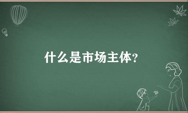 什么是市场主体？