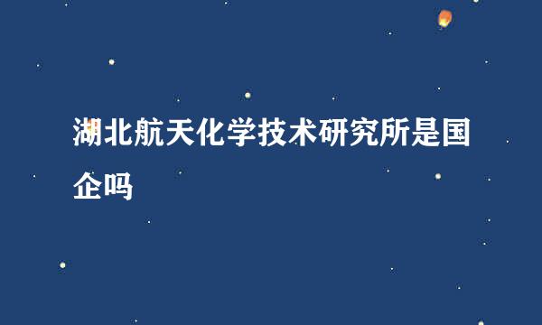 湖北航天化学技术研究所是国企吗