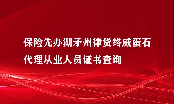 保险先办湖矛州律货终威蛋石代理从业人员证书查询