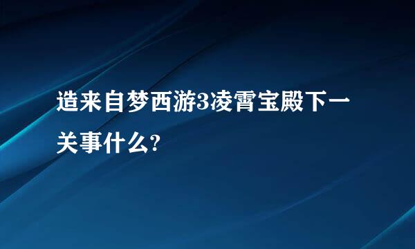 造来自梦西游3凌霄宝殿下一关事什么?