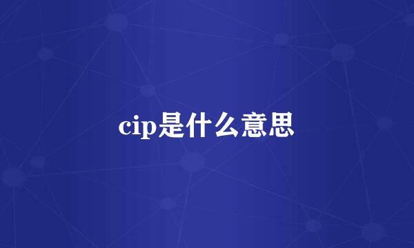 cip是什么意思