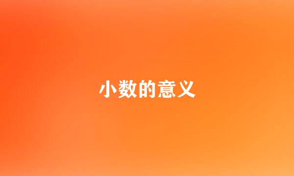 小数的意义