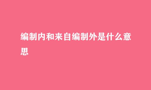 编制内和来自编制外是什么意思