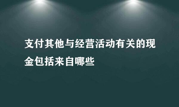 支付其他与经营活动有关的现金包括来自哪些