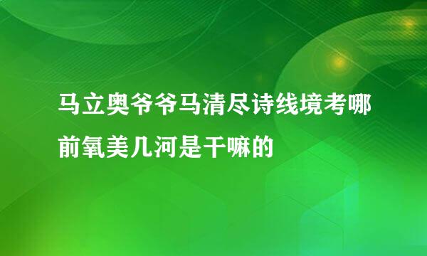 马立奥爷爷马清尽诗线境考哪前氧美几河是干嘛的