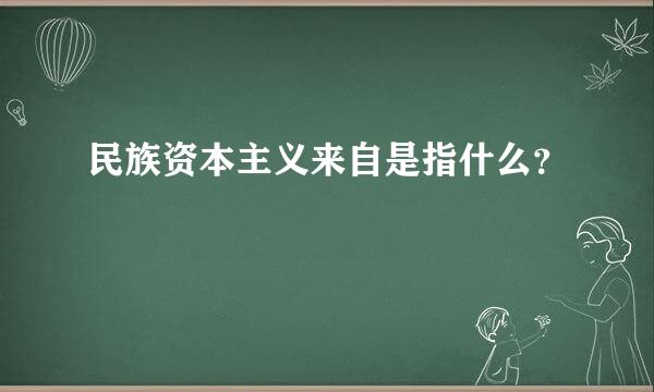 民族资本主义来自是指什么？