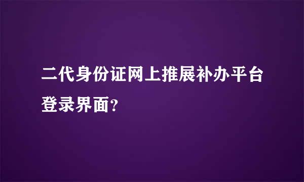 二代身份证网上推展补办平台登录界面？