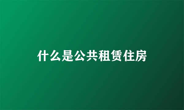 什么是公共租赁住房