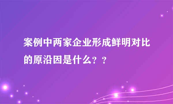 案例中两家企业形成鲜明对比的原沿因是什么？？