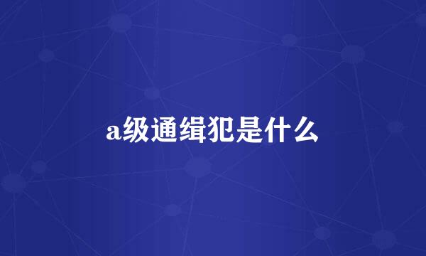 a级通缉犯是什么