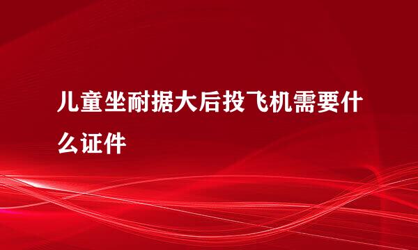 儿童坐耐据大后投飞机需要什么证件