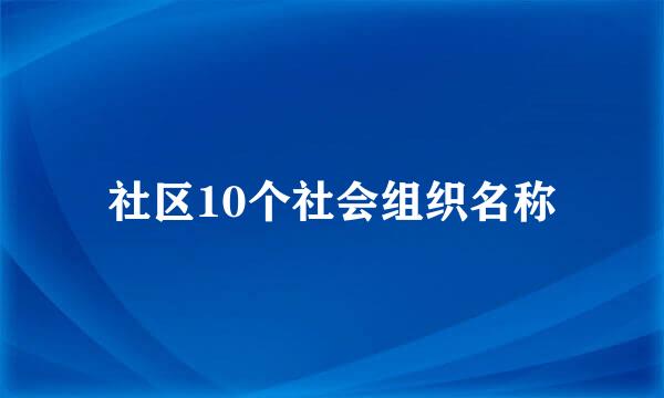 社区10个社会组织名称