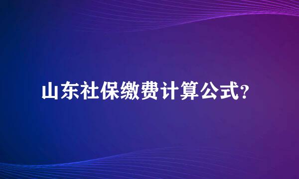 山东社保缴费计算公式？