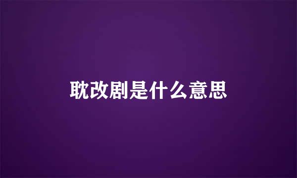 耽改剧是什么意思