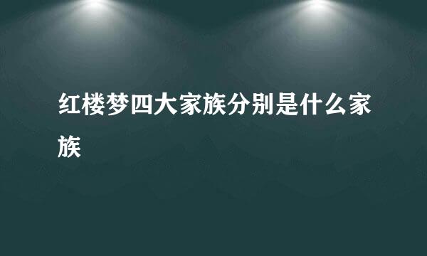 红楼梦四大家族分别是什么家族