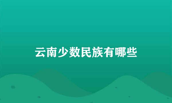 云南少数民族有哪些