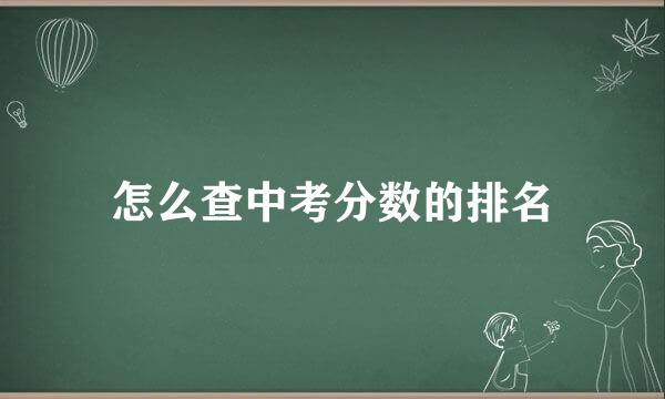 怎么查中考分数的排名