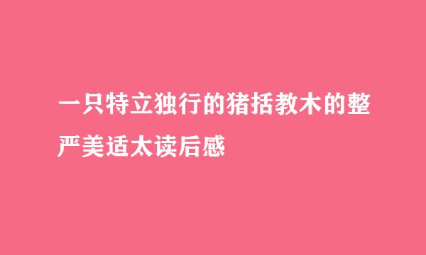 一只特立独行的猪括教木的整严美适太读后感