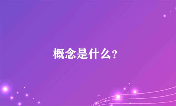 概念是什么？