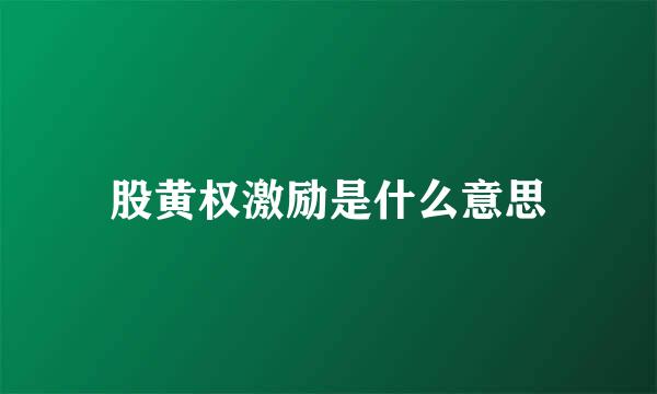 股黄权激励是什么意思