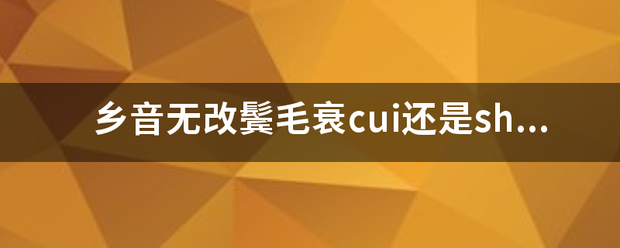 乡音无改鬓毛衰cui还是shuai？