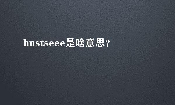 hustseee是啥意思？