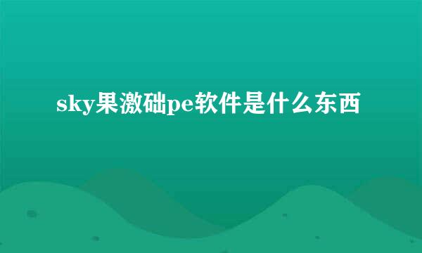 sky果激础pe软件是什么东西