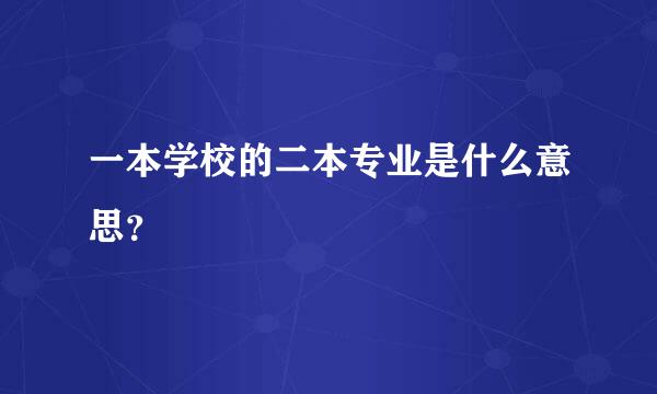 一本学校的二本专业是什么意思？