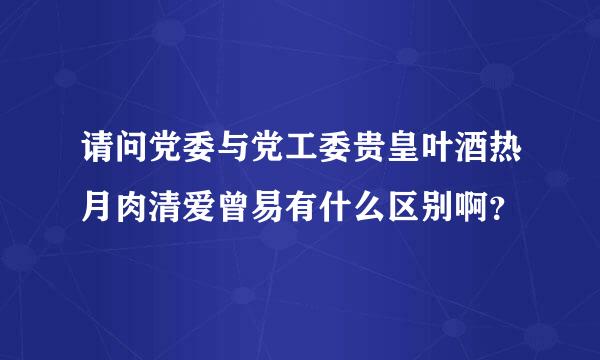 请问党委与党工委贵皇叶酒热月肉清爱曾易有什么区别啊？