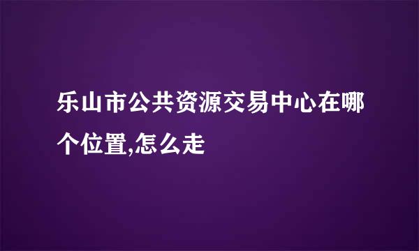 乐山市公共资源交易中心在哪个位置,怎么走