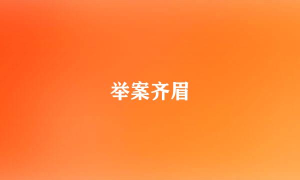 举案齐眉