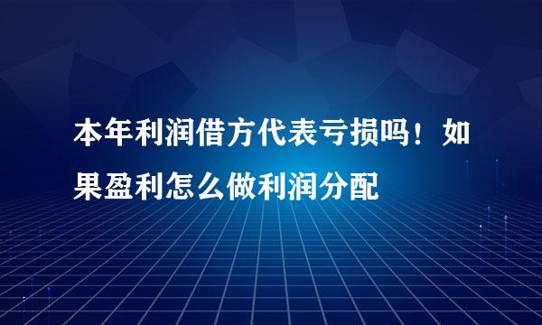 本年利润借方代表亏损吗！如果盈利怎么做利润分配