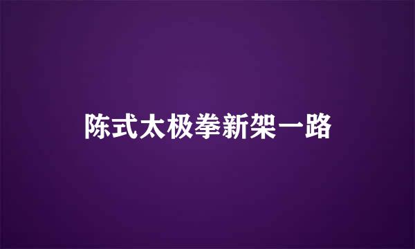 陈式太极拳新架一路