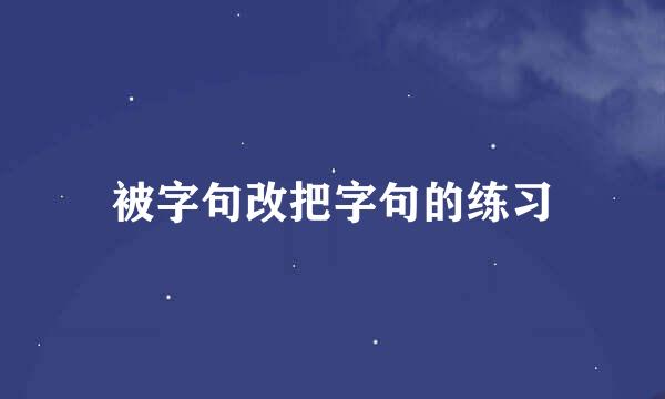 被字句改把字句的练习