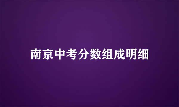 南京中考分数组成明细