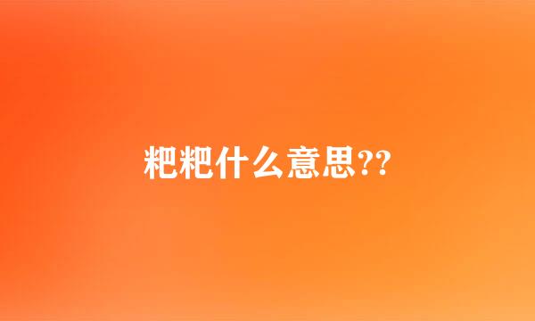 粑粑什么意思??